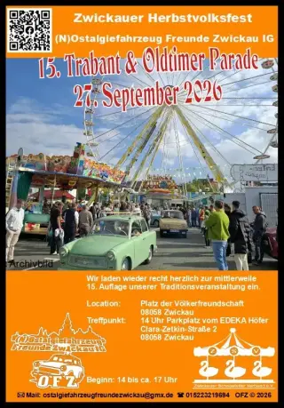 Titelbild für 15. Trabant &amp; Oldtimer Parade 27.09.2026